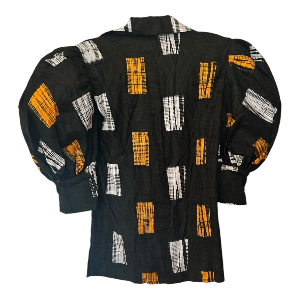 Busayo Tola Blouse Statement Balloon Sleeve 100% Cotton size small - Picture 5 of 5